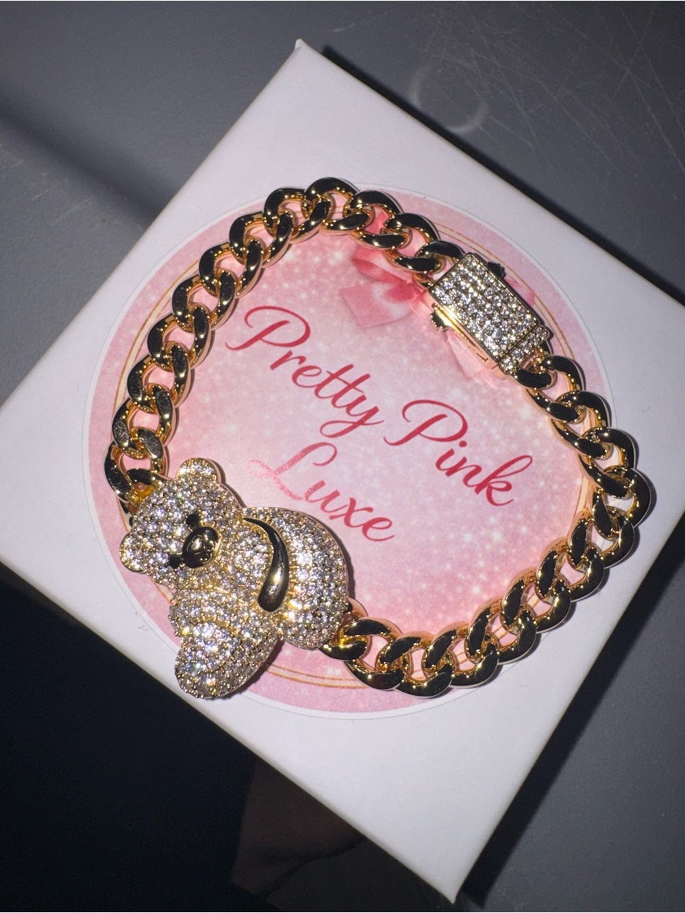 Gold Teddy Charm Bracelet